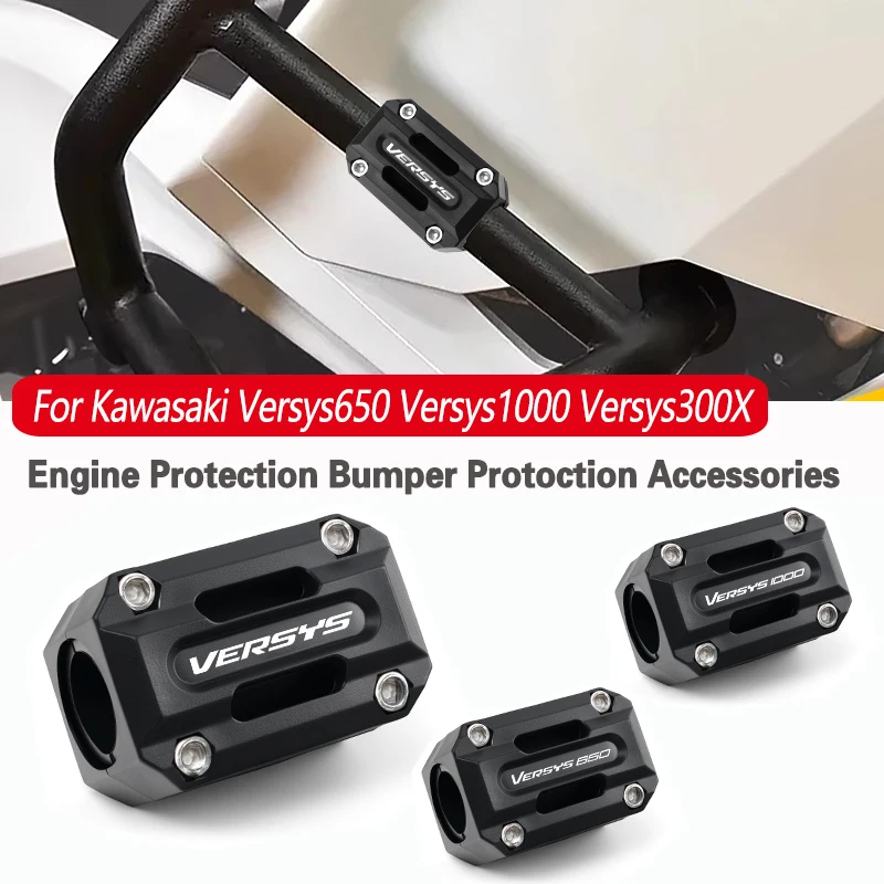 NEW Crash Bars Engine Bumper Protective Block 22MM 25MM 28MM For Kawasaki Versys650 Versys1000 All years Versys300X 2023 VERSYS