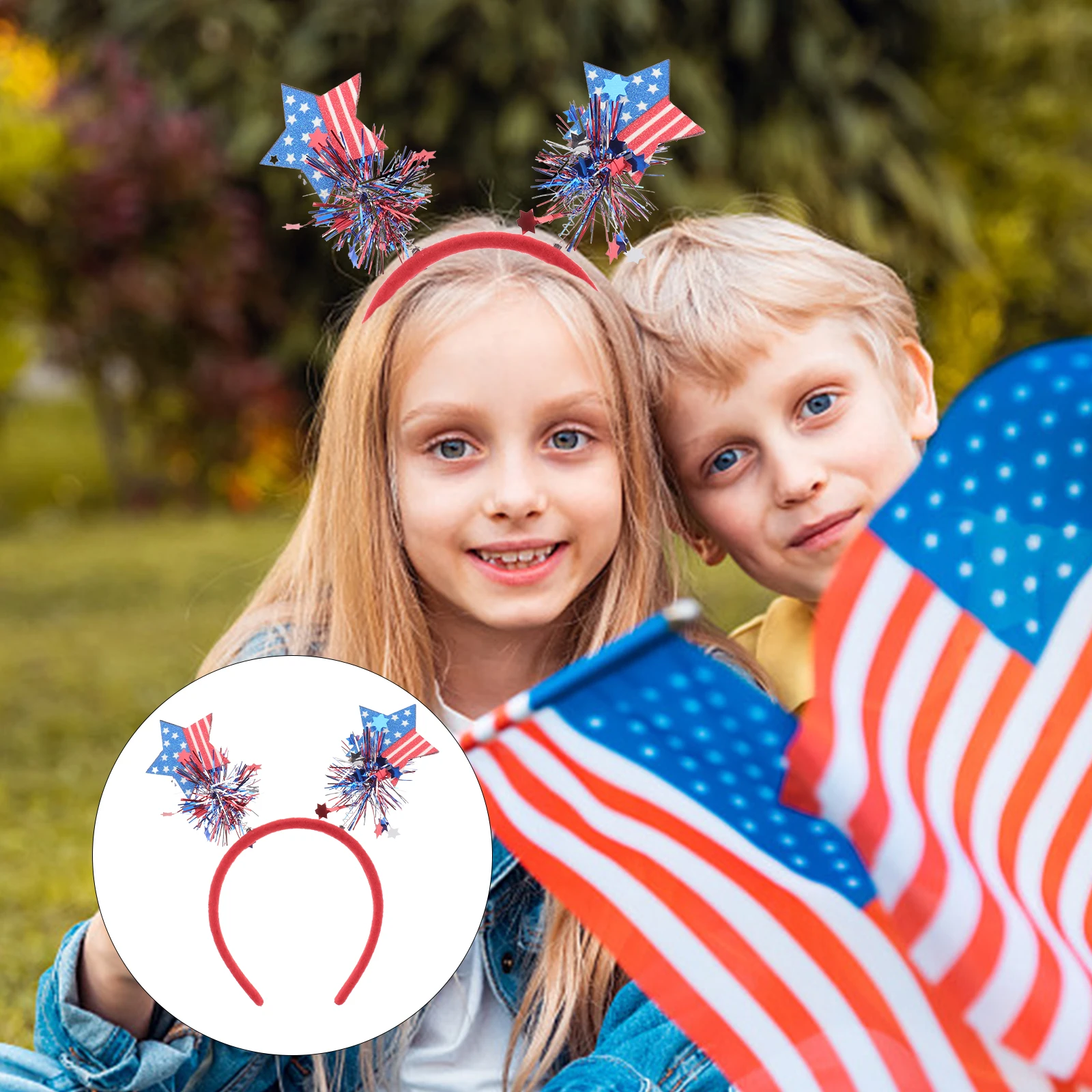 

3 Pcs National Day Headband Hair Accessories American Independence Headdress Hoops