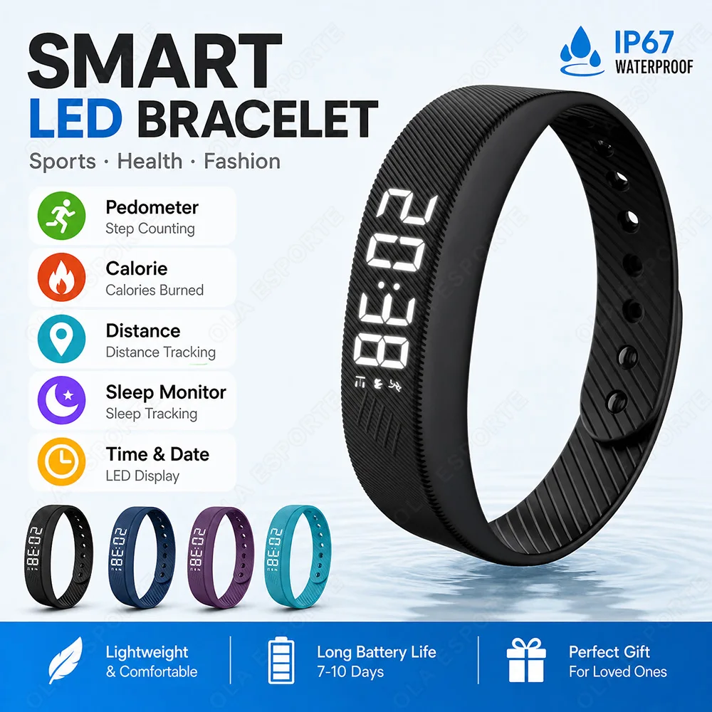 LED Digital Smart Band Waterproof Smart Clock Smartband With Running Pedometer Monitor Smart Band Vibration Alarm Reminder H10