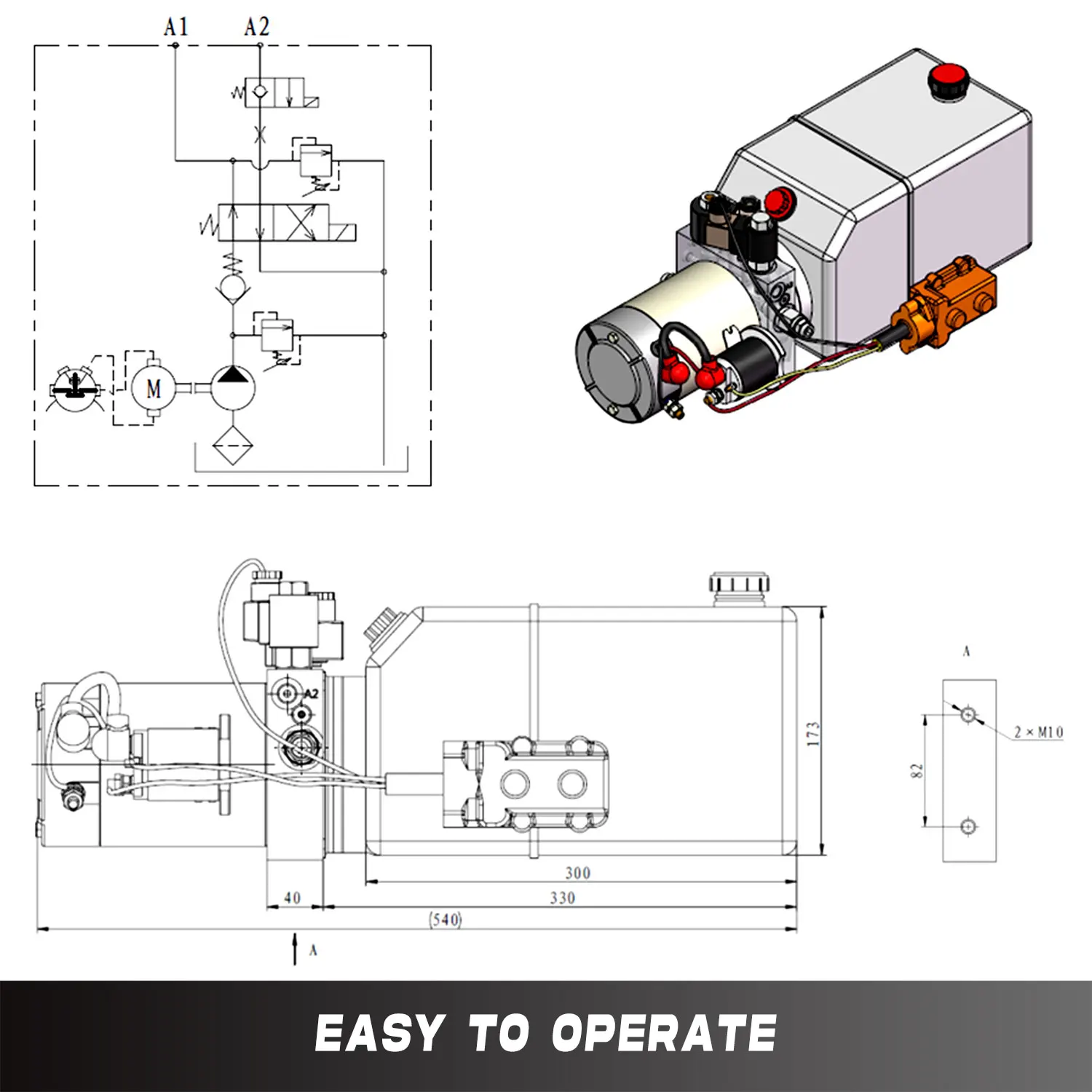 AC 220V 380V Motorized Hydraulic Unit Double Acting Pump 10-30L Cast Iron Tank 16Mpa For Industrial Lift Table Conveyor HPU