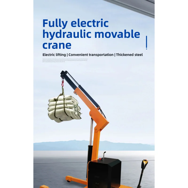-Ton Hydraulic Engine Hoist & Crane Portle with Full Rotation Capility Home Use Retail Single Phase