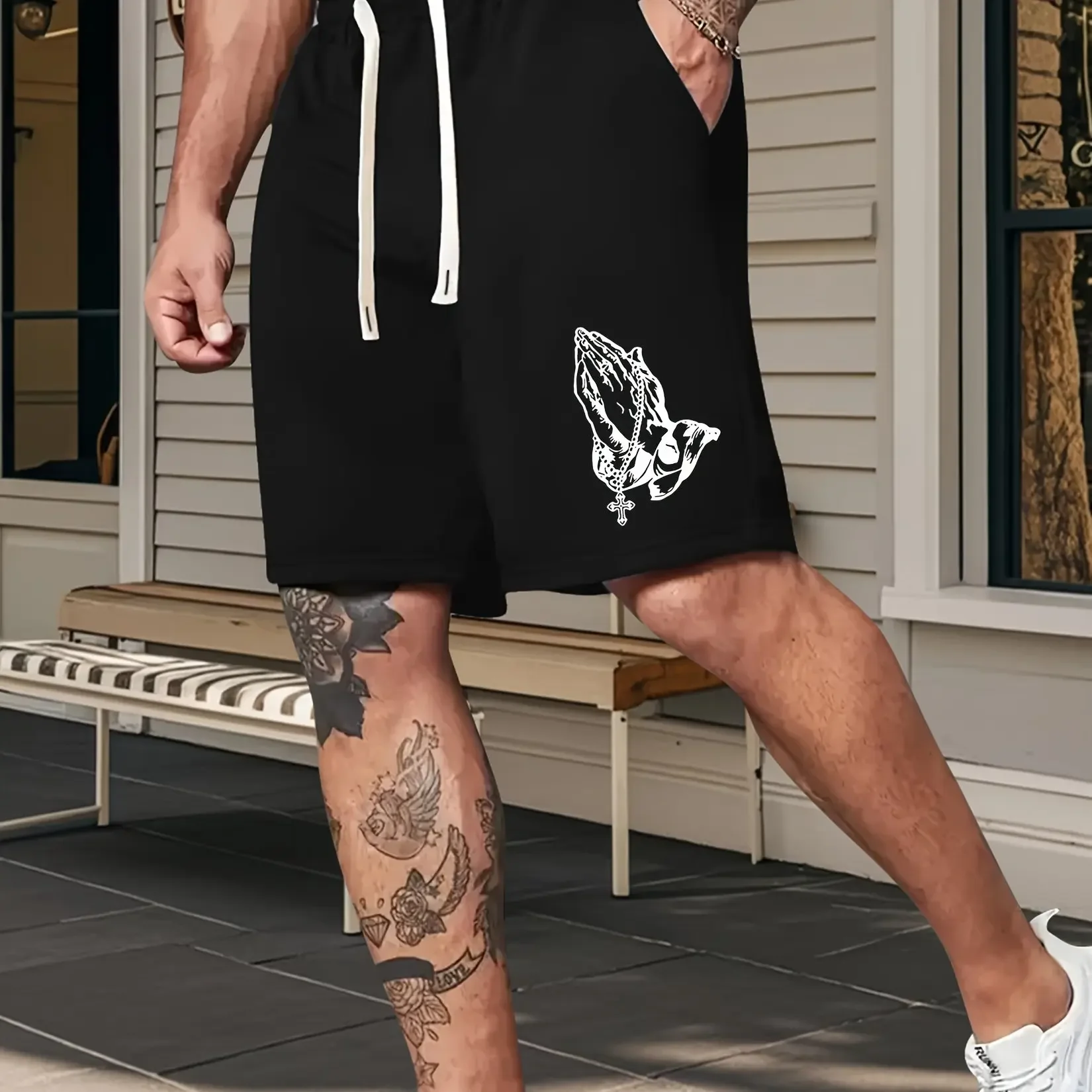 

Повседневные уличные шорты, мужские летние дышащие пляжные брюки, мужские спортивные штаны, удобные универсальные трендовые повседневные брюки