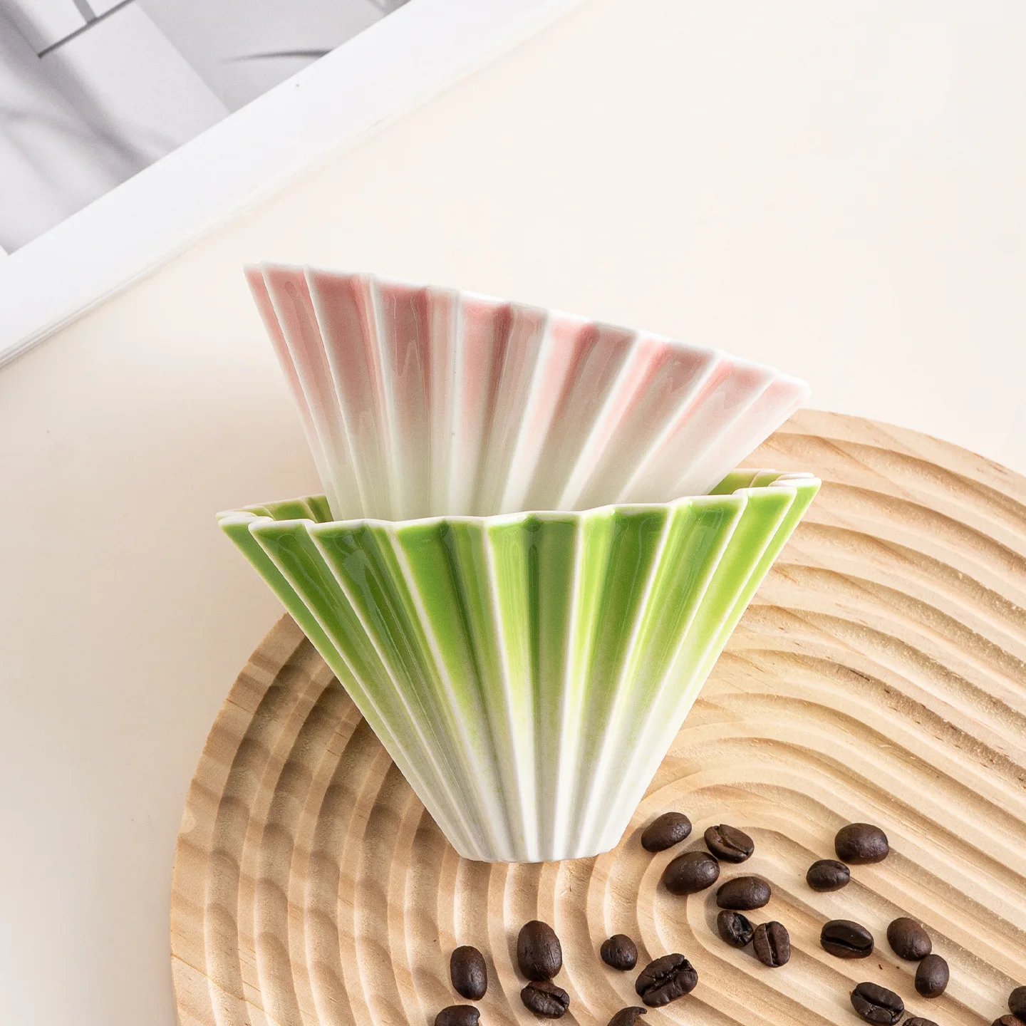 Origami Style Pour Over Funnel Ceramic Small Cup Drip Coffee Filter