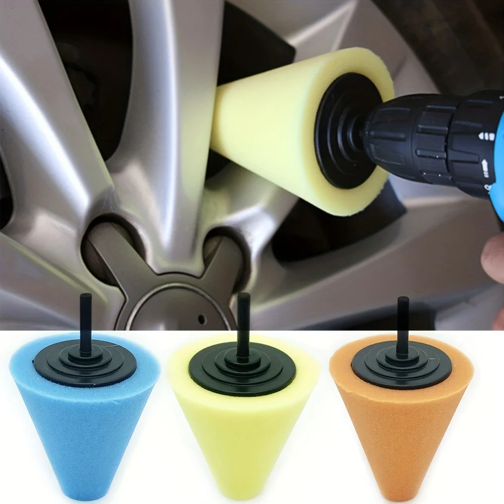 

3PCS car wheel hub car wheel polishing sponge grinding head net dead angle polishing sponge wheel metal plastic grinding cone sp