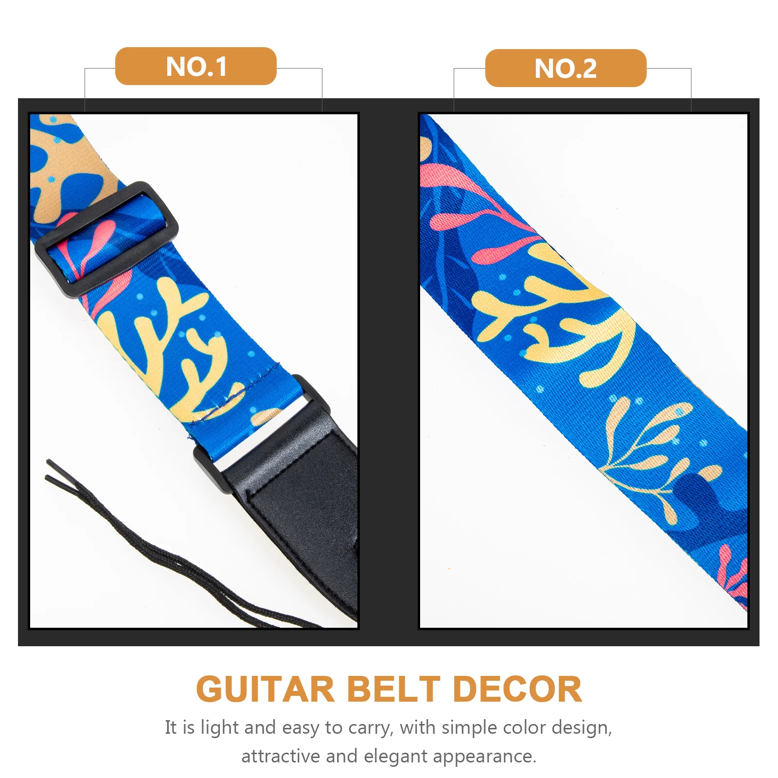 

Durable Washable Folk Electric Shoulder Strap Dirt-Resistant Comfortable Decorative Guitar Strap For Musician Gift Guitar Belt
