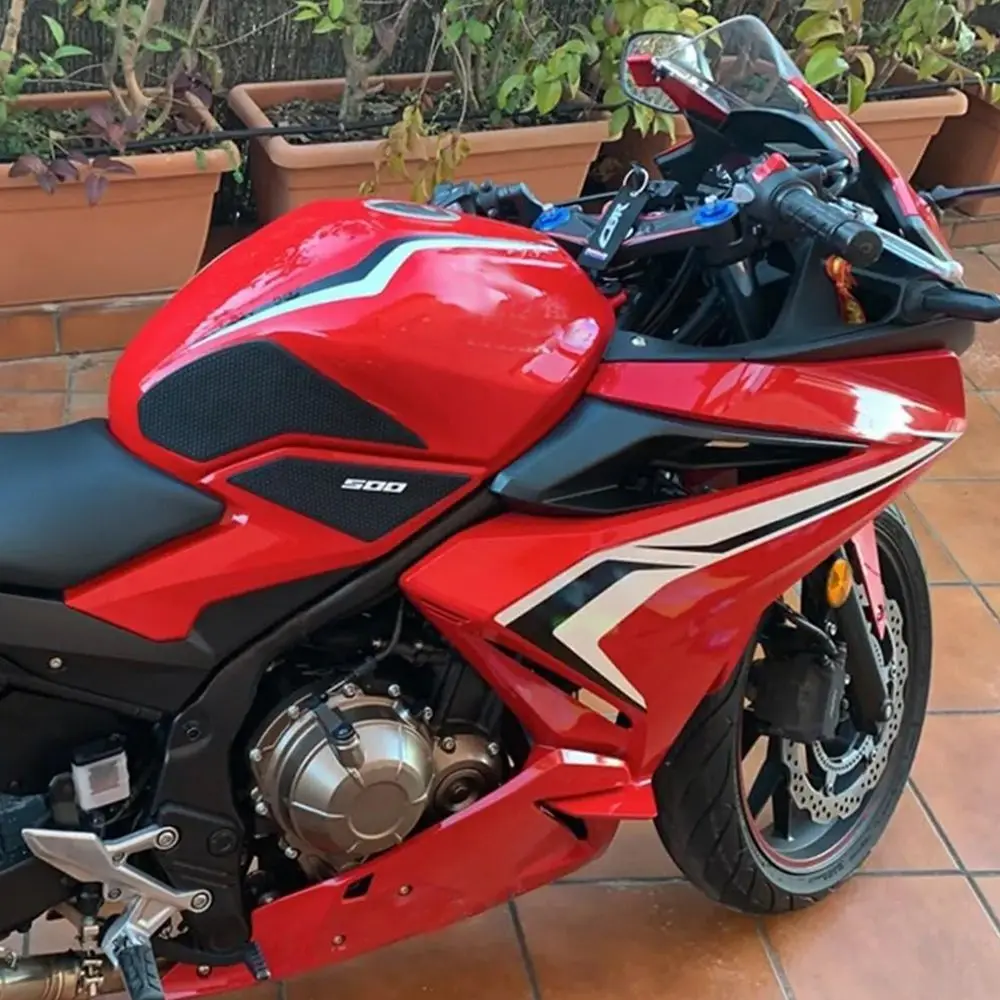 Tank Pad gaz Tank çekiş pedleri yakıt tankı sapları yan Sticker diz sapları koruyucular çıkartması için Honda CBR500R CB500F 2019 2020 2021