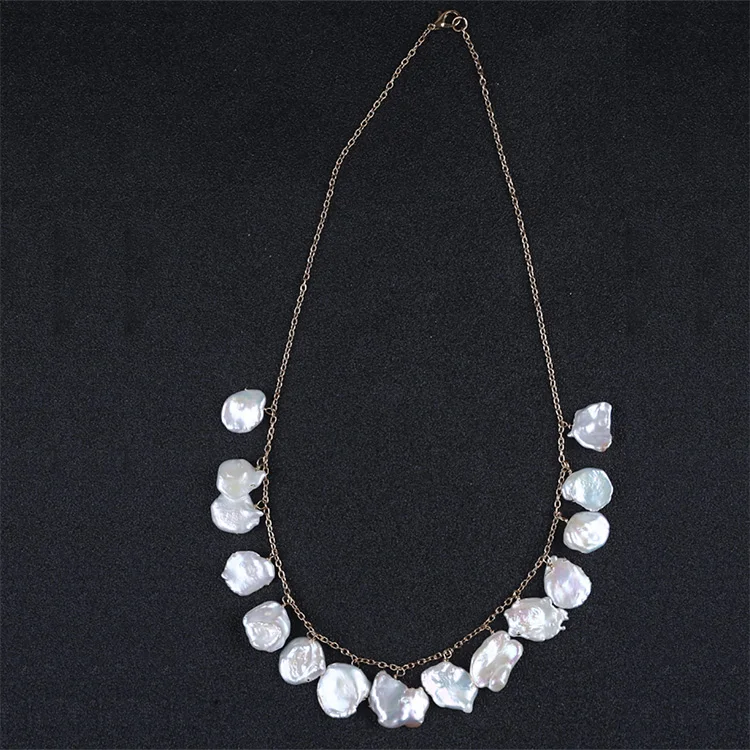 

personalized necklace 13-18mm keshi pearl necklace in bulk