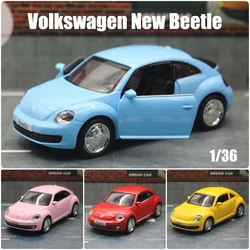 1/36 Volkswagen New Beetle Sedan Toy Car For Children RMZ CiTY Diecast Vehicle Miniature Model Pull Back Collection Gift Boy