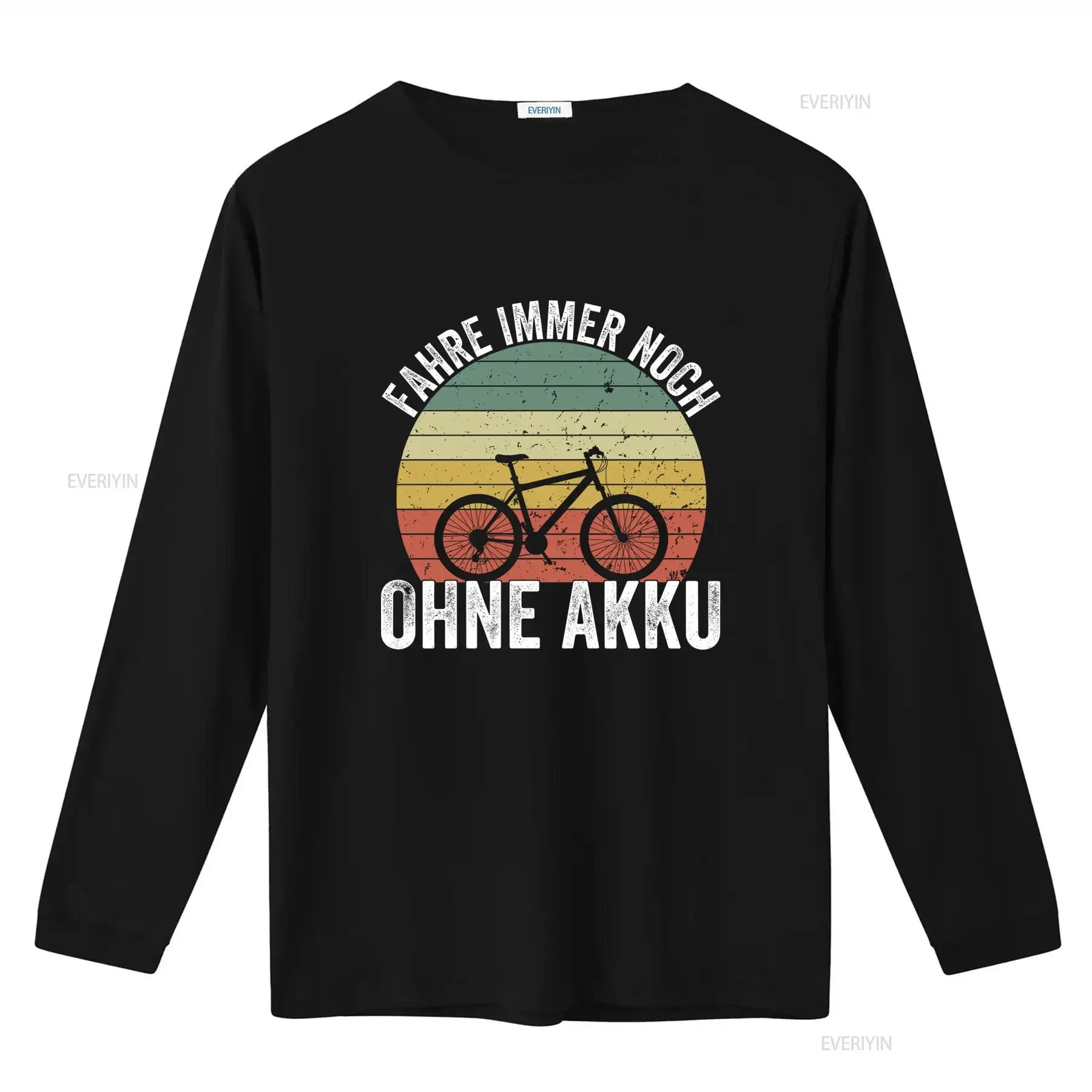 Retro Cycling T Shirt Fahr Immer Noch Ohne Akku Bicycle Cool Cyclist Premium vintage Washed Slightly Comfortable Casual graphic