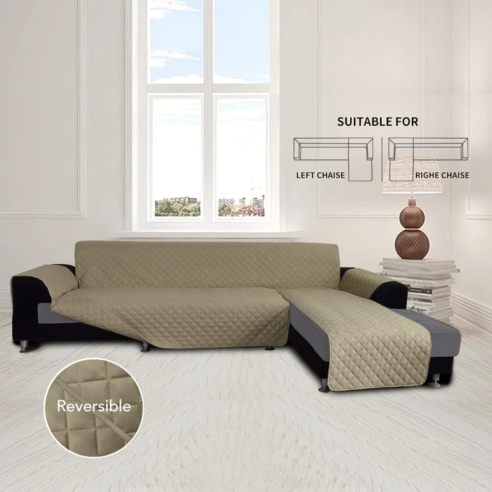 Pelindung Sofa Bentuk L Ramah Hewan Peliharaan, Pelindung Sofa Ukuran X-Large Warna Beige untuk Anjing dan Kucing