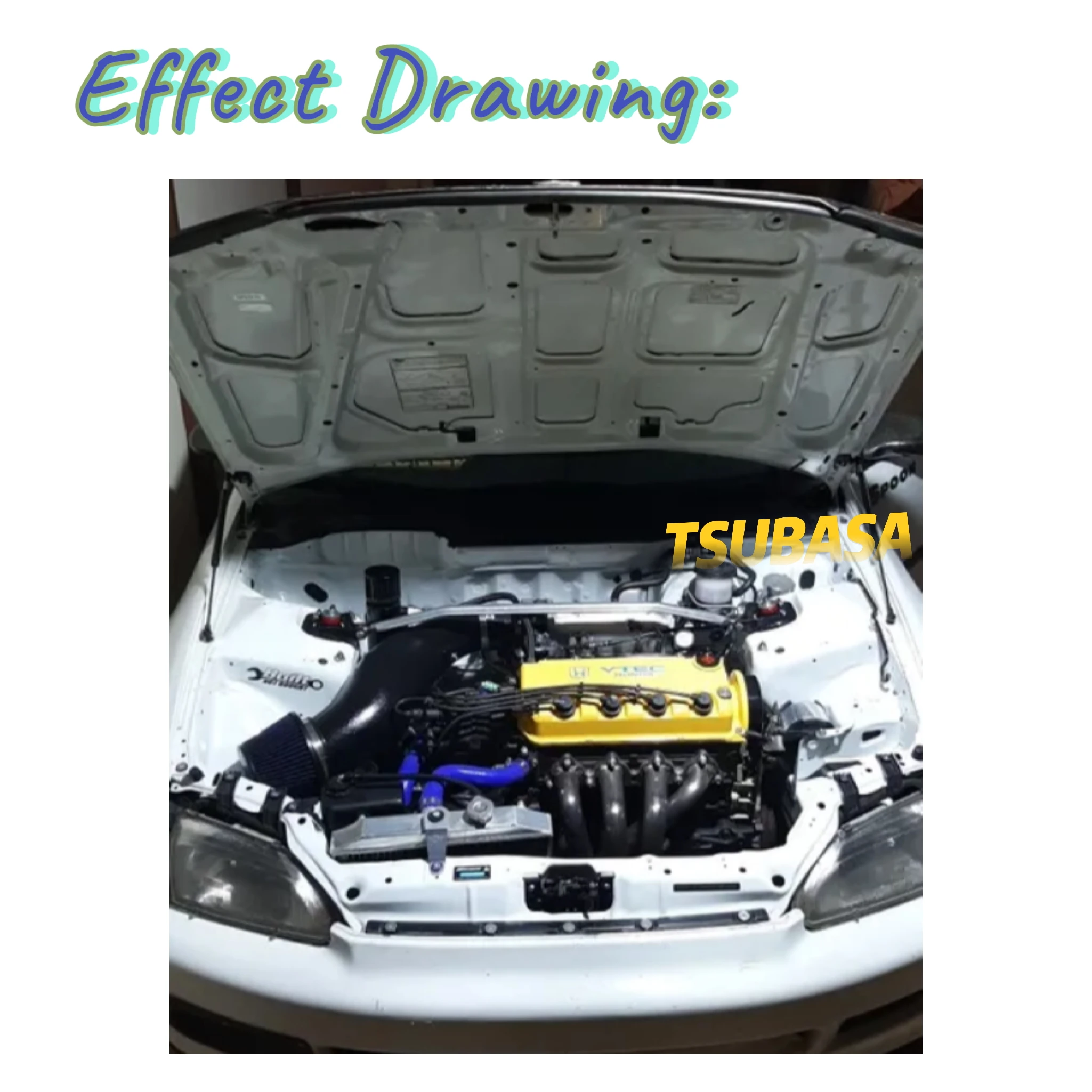 Motorhaubenstreben für 1991–1995 Honda Civic 5. EG EH EJ Modifizieren Sie den vordere Motorhaubenlift unterstützt Stoßdämpfer Kolbenstangenfeder-Requisiten Verin