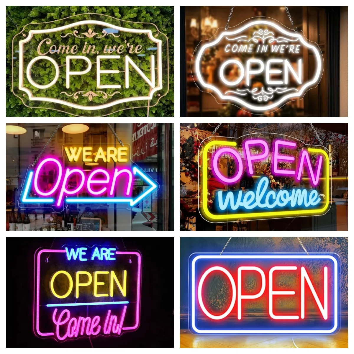 Open LED Neon Sign USB Wall Decoration For Business Storefront Window Glass Door Florists Bar Salon Studio Cafes Restaurant Neon