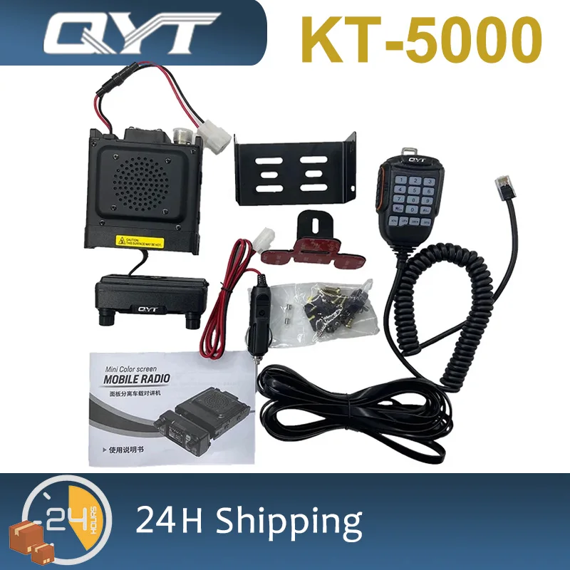 QYT KT5000 Truck Radio VOX Color Separable Pane 25W Radio Receiver VHF UHF Compact 15KM FM Mobile Mini Remote Mount Mobile Radio