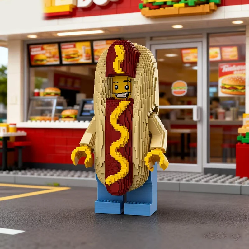 9288 PCS Customize hot dog man MOC Customize Modular Building Block Simple Educational Model Creative DIY Boys Festival Toy Gift