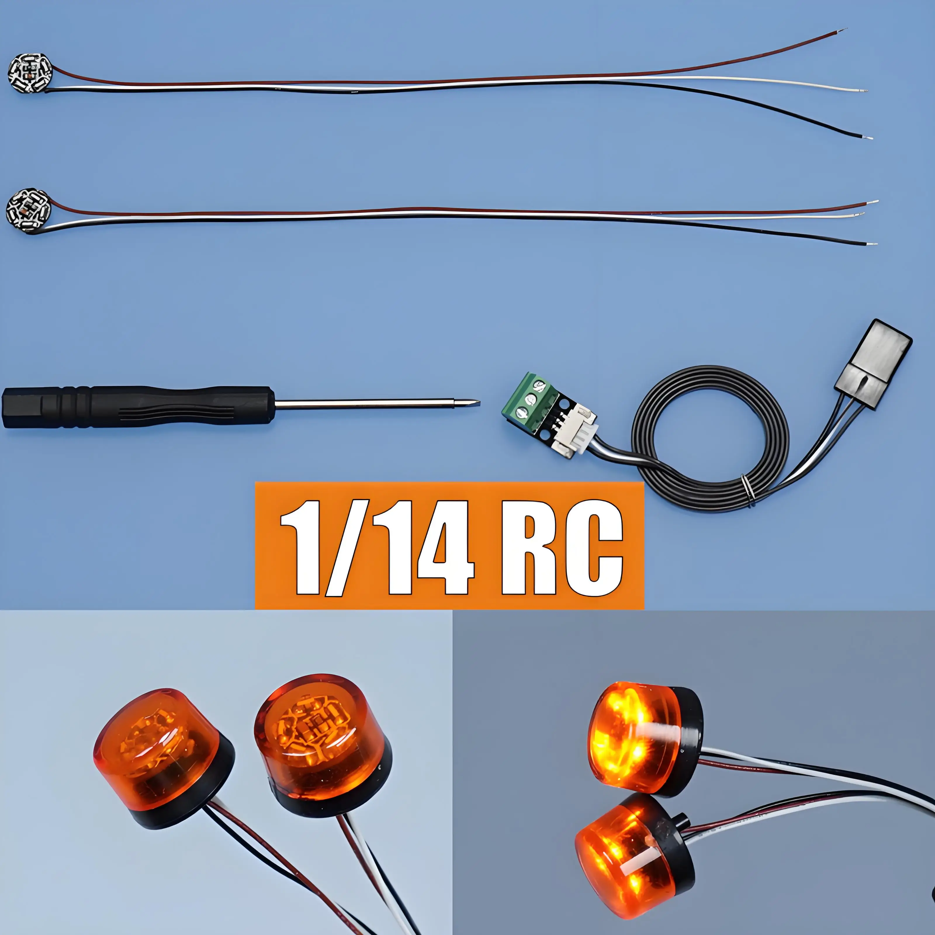 1/14 RC Truck LED 5V Roof Rotary Wick Kit Upgrade Accessories for Tamiya SCANIA 770S 8x4 56371