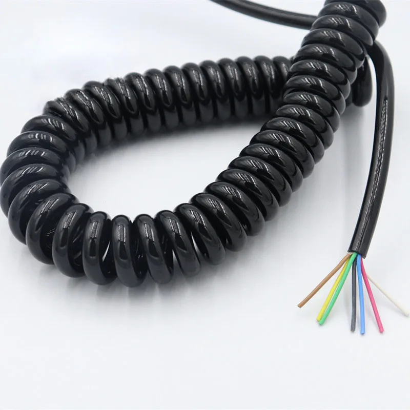 

Spring Spiral Cable Telescopic Wire 6 7 8Cores 20/18AWG Stretchable Wire Shrinkable Cable Power Extension Cord