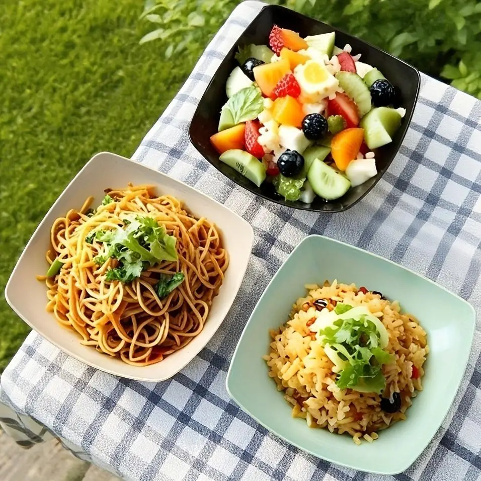 4-Piece Plastic Soup Bowl Set, Durable Reusable Kitchenware,Western Cuisine Suitable,Non-Breakable Design,Ideal for Everyday Use