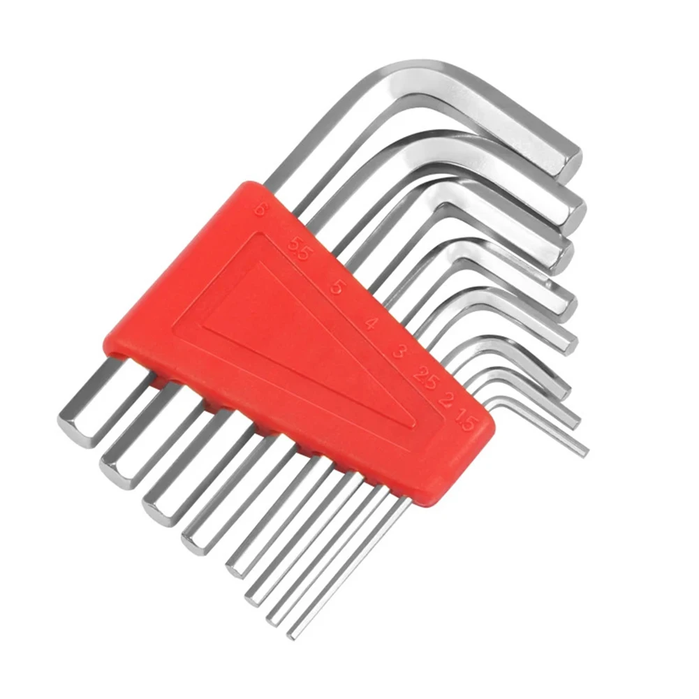 8pcs Metric L Type Hex Wrench Set Short Arm Design for Automotive and Household Repairs Heat Treated Steel for Long Use