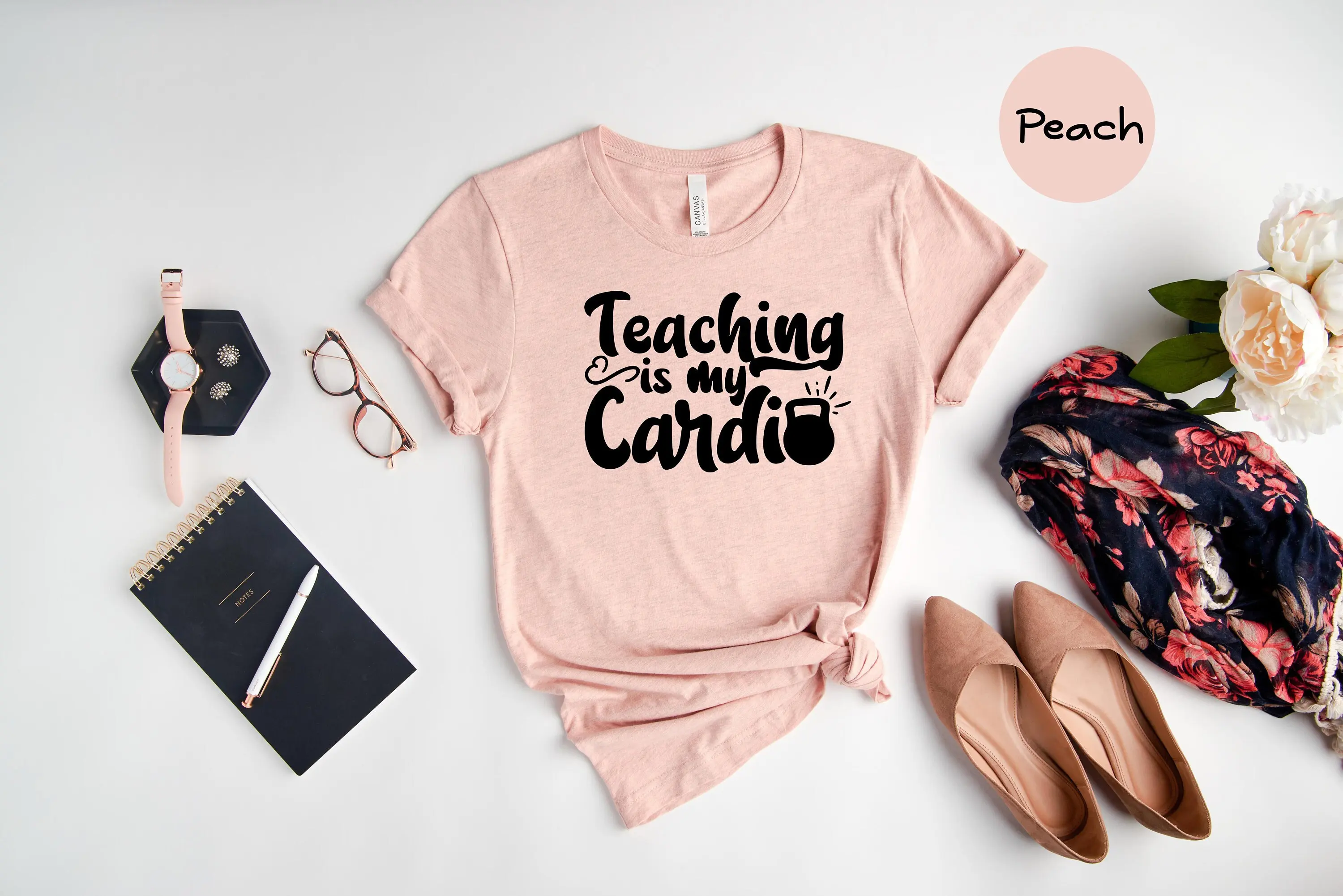 Funny Teacher T Shirt Teaching Is My Cardio Life Educator PE