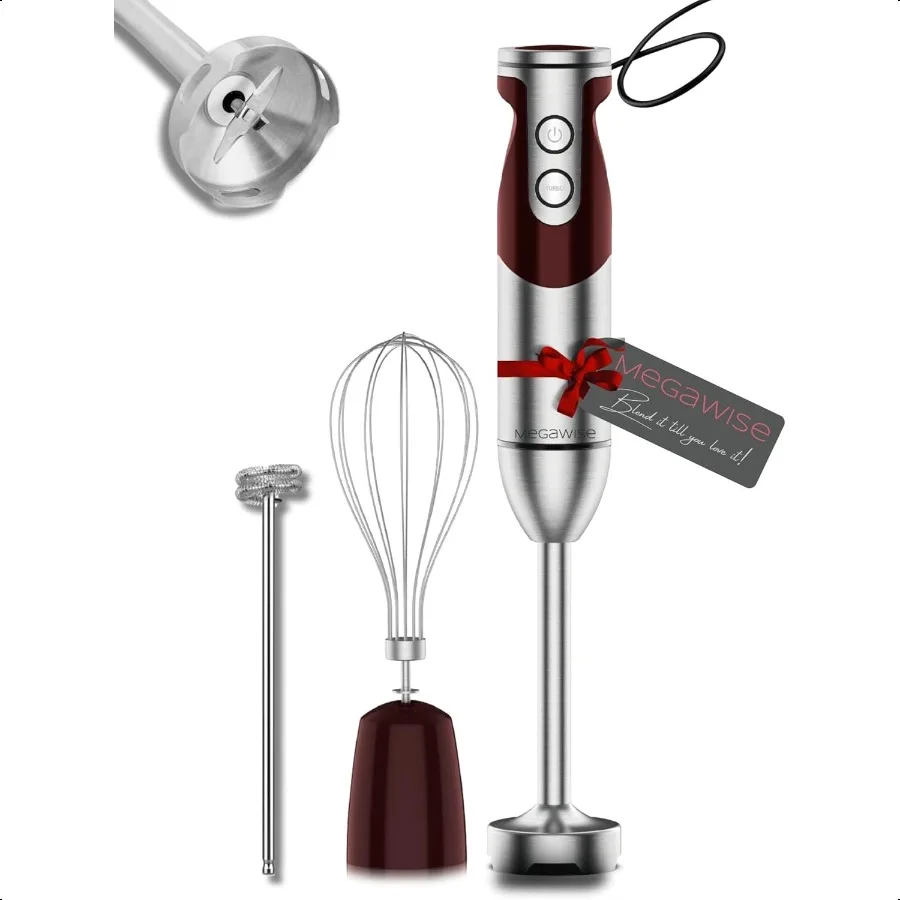 

Pro Titanium Reinforced 3in1 Immersion Corded Hand Blender Powerful MOTOR with 80 Sharper Blades 12Speed Corded Blender Includi