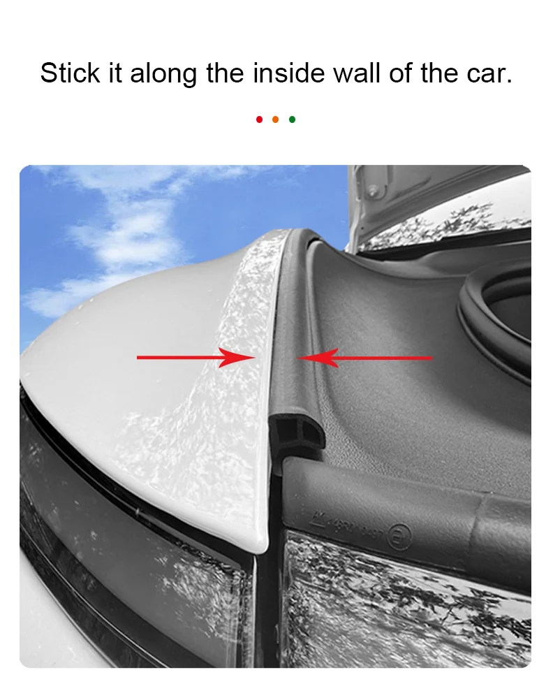 For Tesla Model Y Juniper Front Trunk Seal Kit Soundproof Rubber Weather Strip Model 3 Highland Seal Wind Noise Reduction Kit