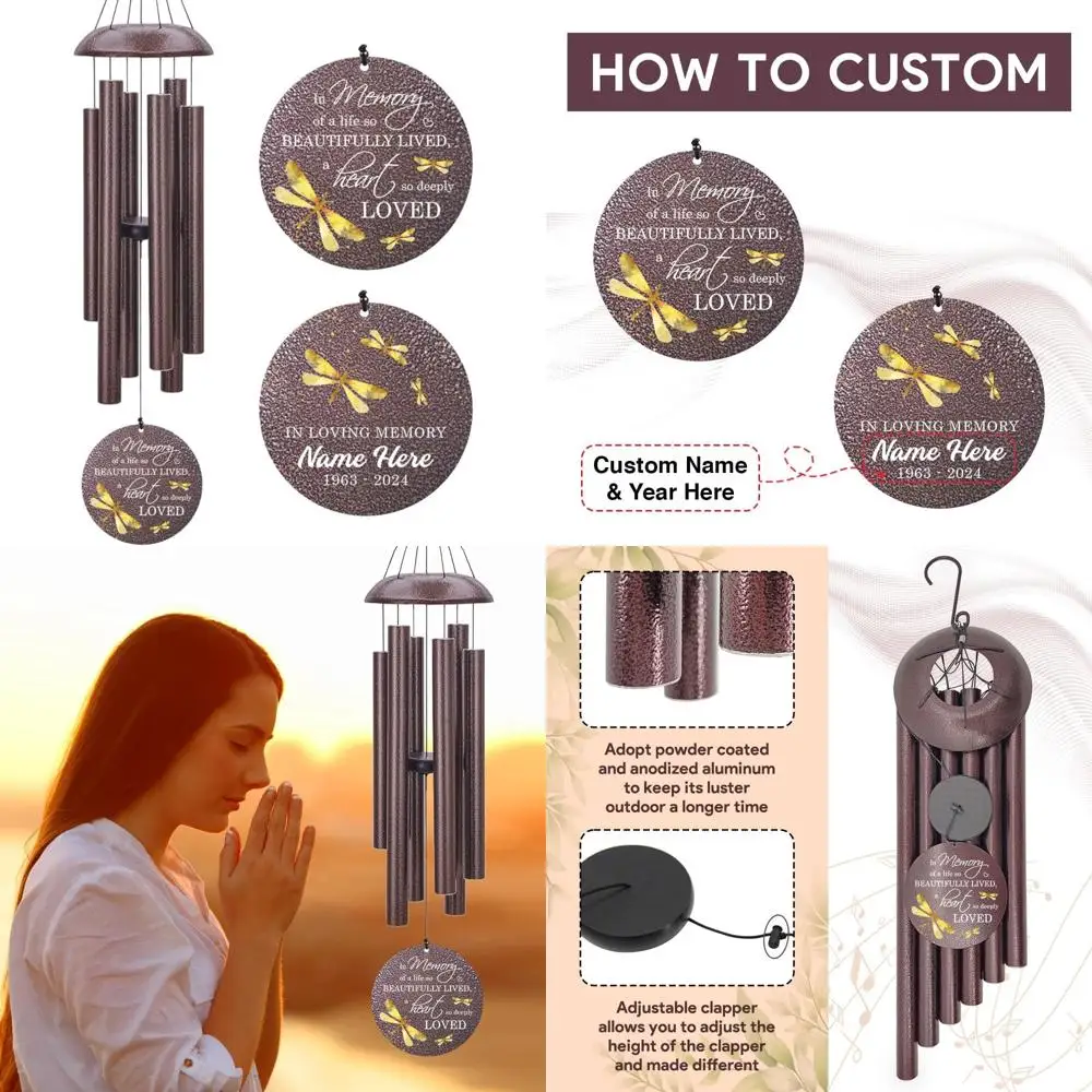 

honoring loved ones: custom dragonfly wind chimes for memorial and funeral tributes