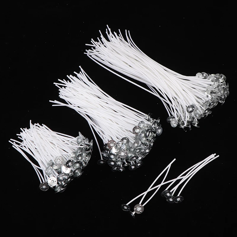 100 Pieces Candle Wicks Pre-Waxed Wick Handmade Candle Supplies Wax Centering Device For DIY Candle Making Smokeless Wick