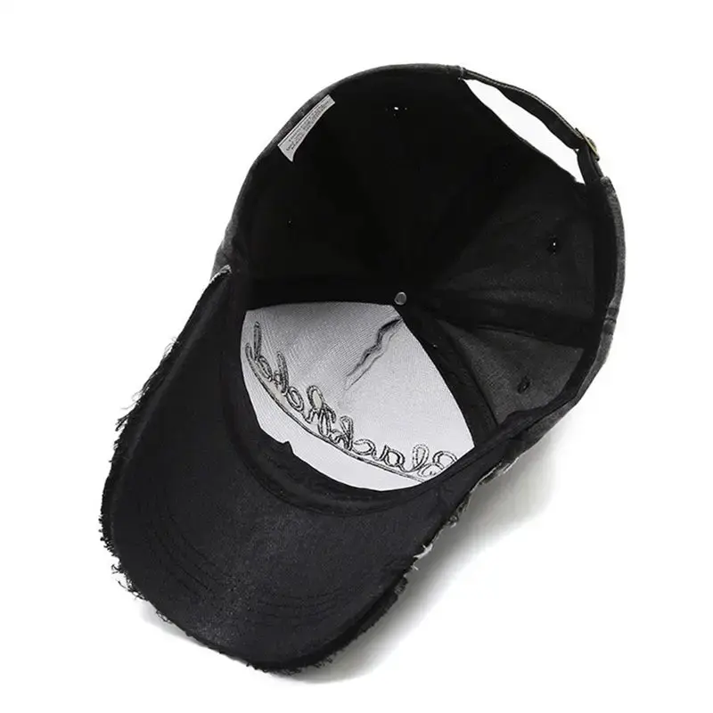 Unisex Washed Cotton Vintage Cap Letter Embroidery Baseball Cap Cow Head Pattern Men And Women Outdoor Sports Hats - 5