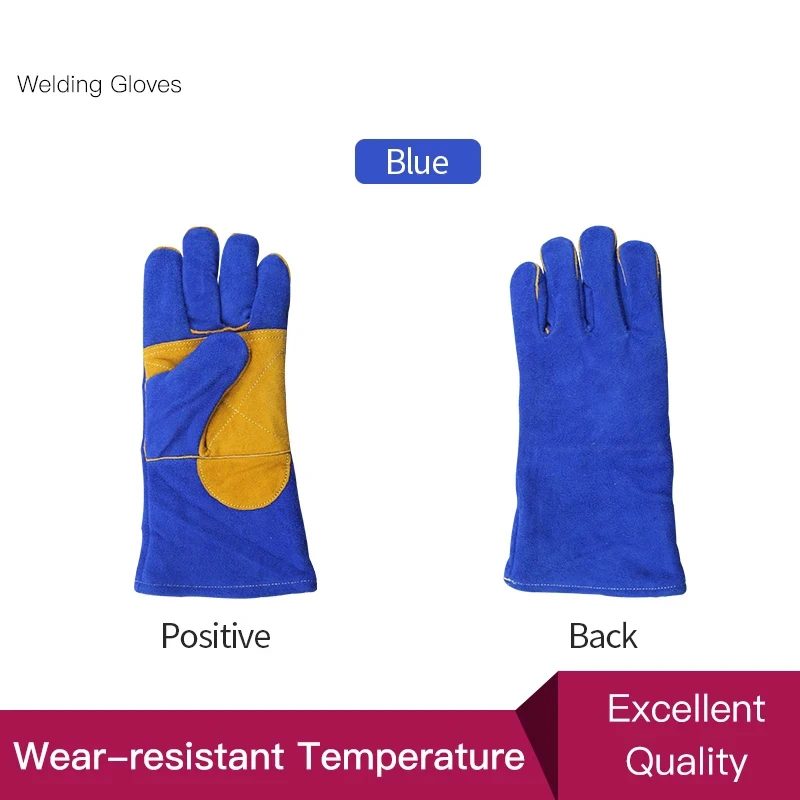 Leather Forge/Mig/Stick Welding Gloves Heat/Fire Resistant, Mitts for Oven/Grill/Fireplace/Furnace/Stove/Pot Holder welding