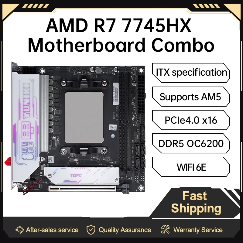 TOPC Ryzen AMD R9 8945HX/7945HX/7845HX Mini-ITX Motherboard Combo