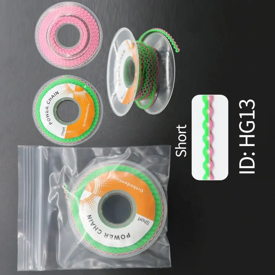 [Two Tone]Length 15 feet Elastic Ultra Chain Long Short Continous Dual Color Power Chain for Teeth Straightner Treatment