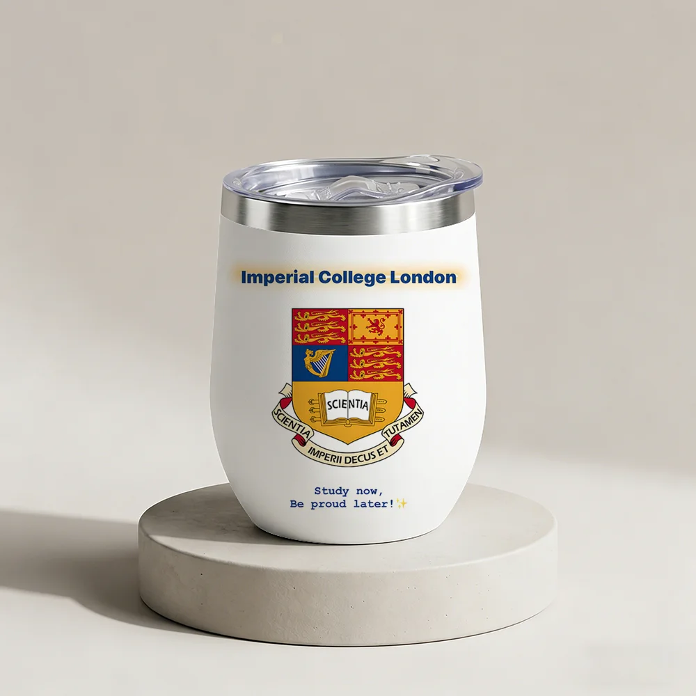 Termos I-Imperial College London de 12 oz, taza color cáscara de huevo con tapa, tazas de café portátiles, taza para beber para viajes, hogar y oficina