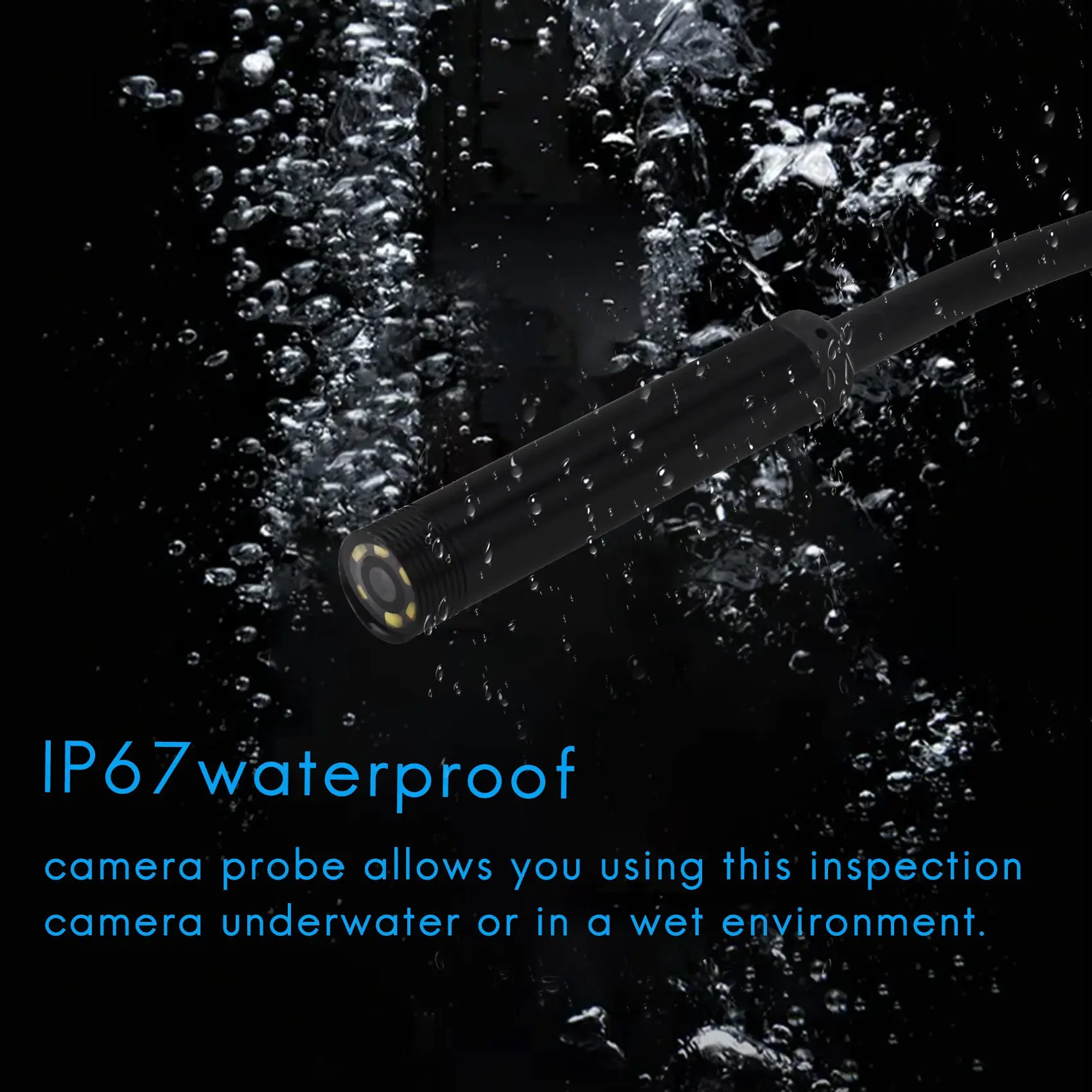 AT41 3-In-1 Industrial Endoscope Borescope Inspection Camera Built-In 6 Leds IP67 Waterproof USB Type-C Endoscope For Android Sm