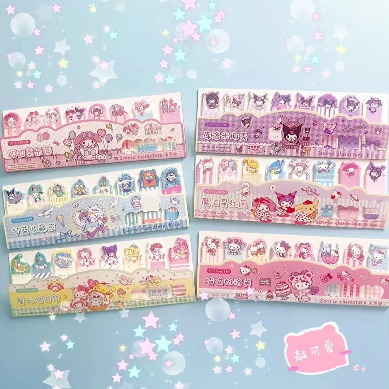 

24 шт./лот Sanrio Melody Kuromi Hangyodon блокнот липкие заметки канцелярские этикетки блокнот планировщик наклейка Post школьные принадлежности