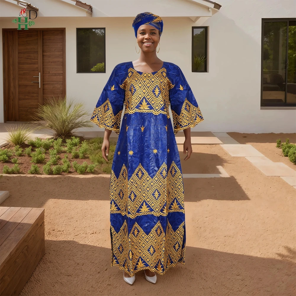 

African Dresses For Woman Traditional Turkey Dress Embroidery Bazin Riche Boubou Party Gown Robe Djellaba Africa Clothing