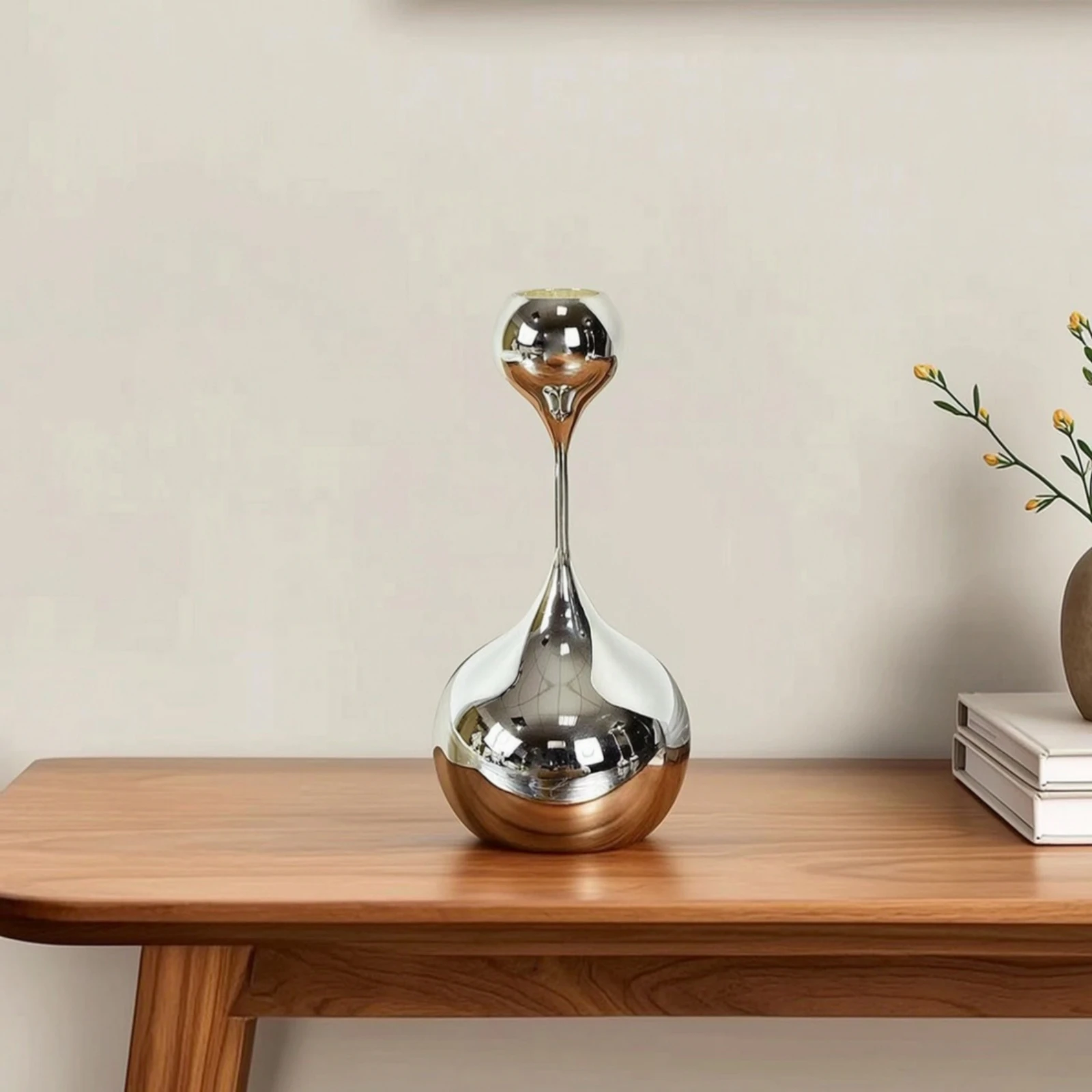 Teardrop Candle Holder Electroplated Metal Candle Holder Candleholder Reflective Candlestick Nordic for Minimalists