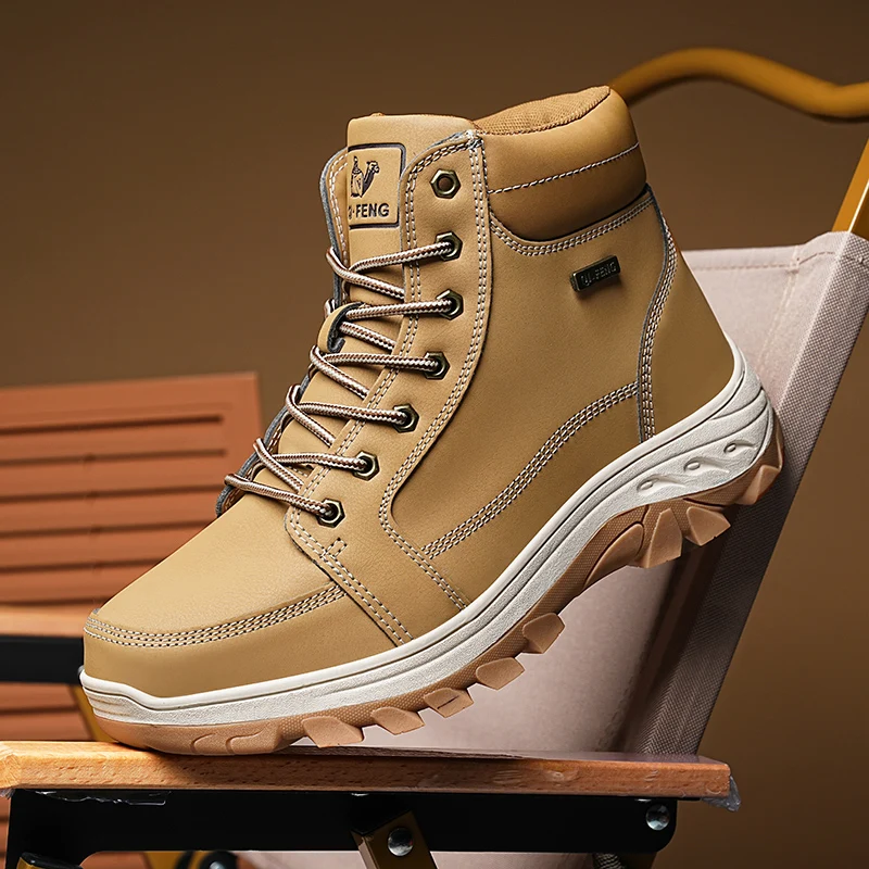 

Hiking Shoes Men Anti-slip Wear-resistant Outdoor Sports Shoes Men Lace-up Comfortable Soft Solid Color Casual Shoes Men