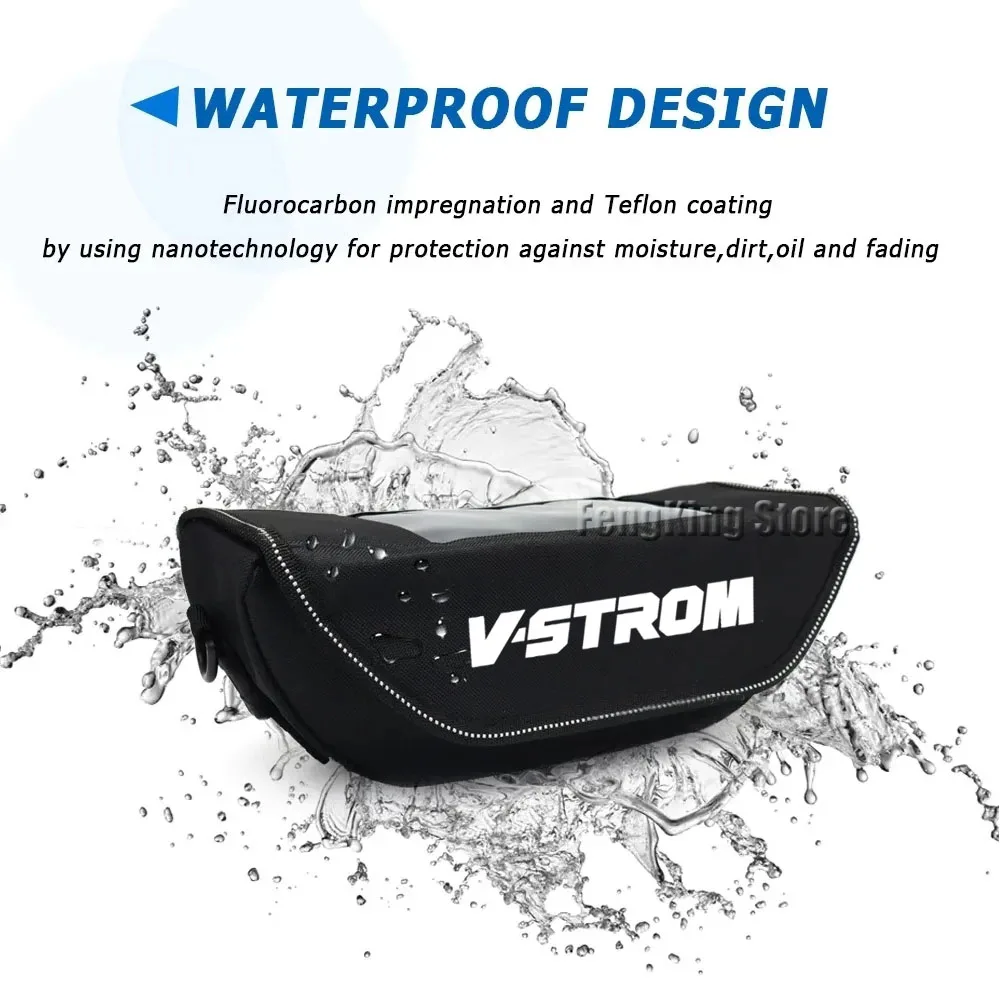 Bolsa para manillar de motocicleta, bolsa de herramientas de viaje impermeable para Suzuki v-strom 1050 1000 650 250 DL1050 DL1000 DL650 DL250
