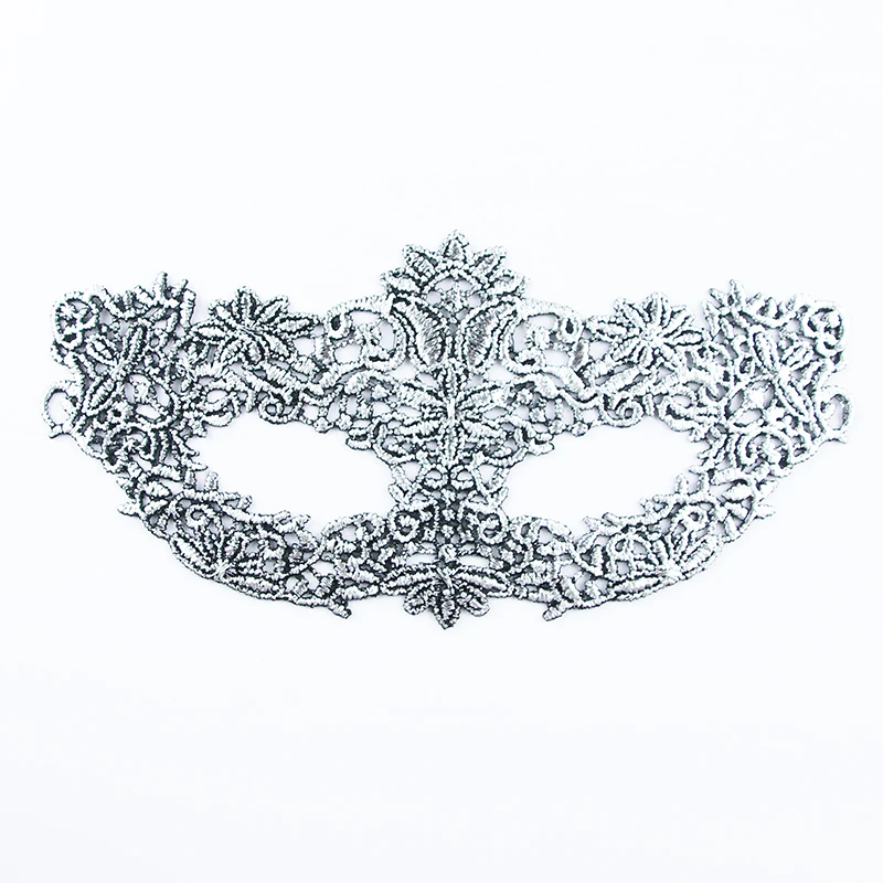 Silver Hot Stamping Ladies Sexy Lace Masquerade Party Mask for Carnival Halloween Prom Half Face Ball Cosplay Eye Masks Unshaped