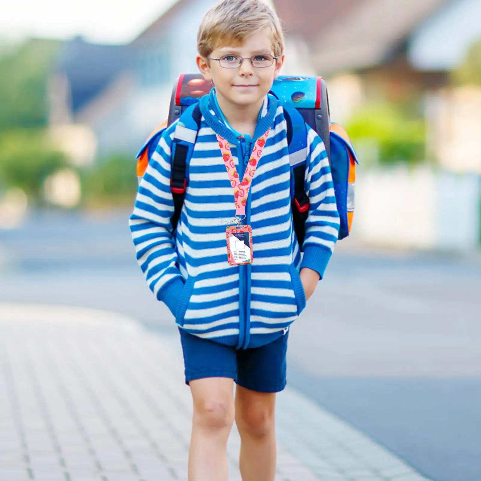 

Id Card Holder Detachable Lanyard Fruit Pattern Badge Holder Anti-Scratch Card Sleeve Perfect for Students Teachers Nurses