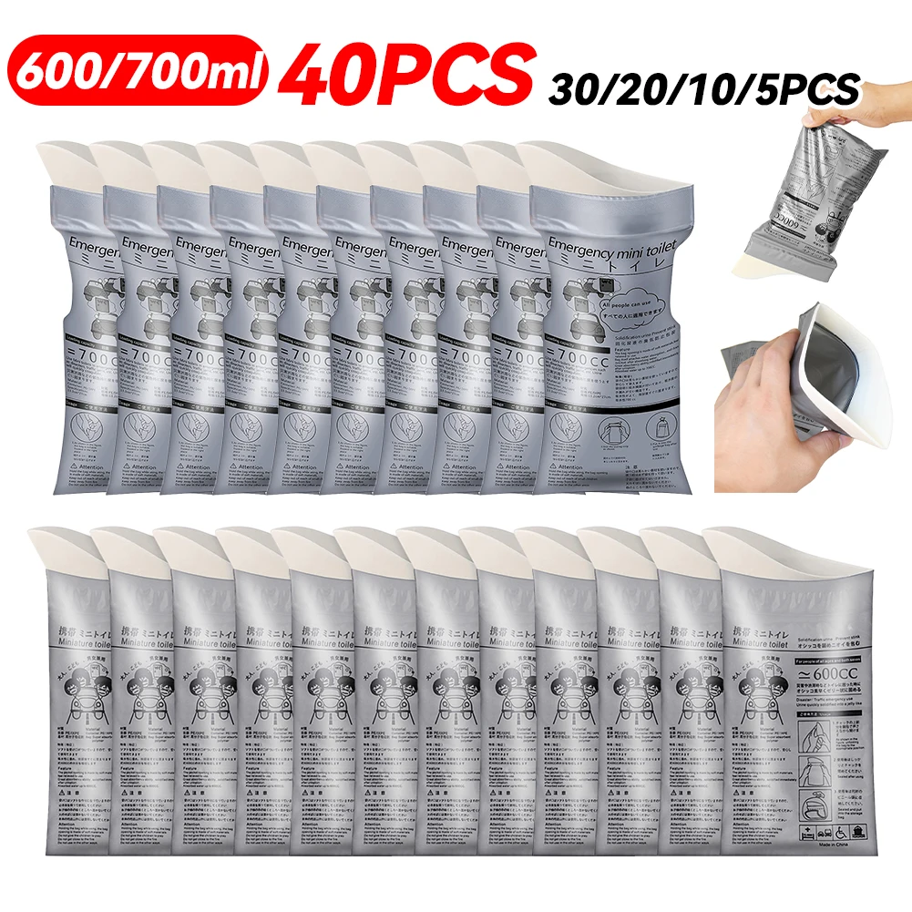 

Outdoor Emergency Urinate Bags 600/700ml Disposable Travel Mini Mobile Toilet Portable Urine Bag Unisex for Female Baby Male