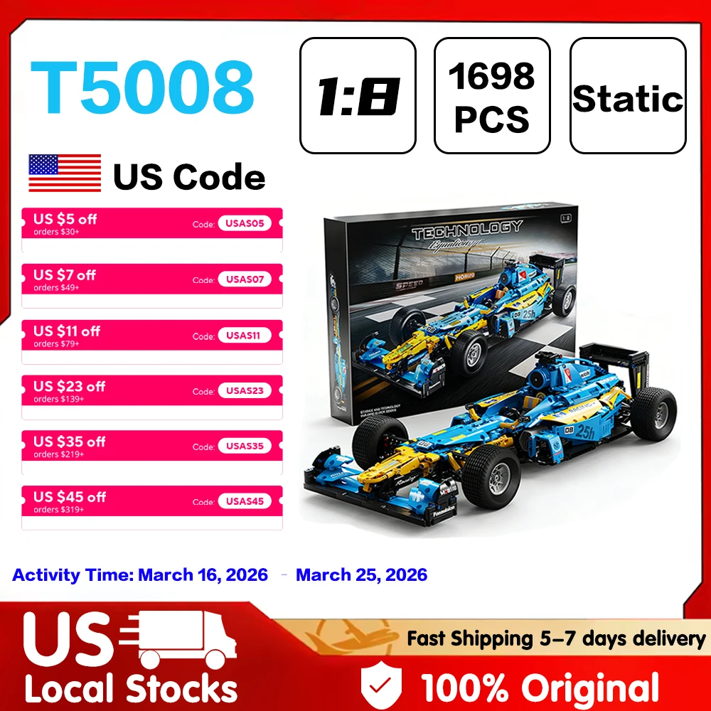 

New MOC Light Blue Racing Car 1:8 Static Model Technical Car DIY 1698 PCS Building Blocks Set Boys Supercar Bricks Kit Kids Gift