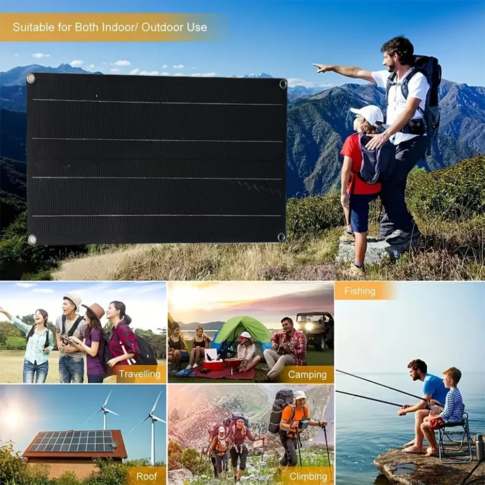2600W Solar Panel Kit with Controller Camper Accessories for Camping 5V1.5A USB Solar Energy Kit Phone Charge Portable outdoor