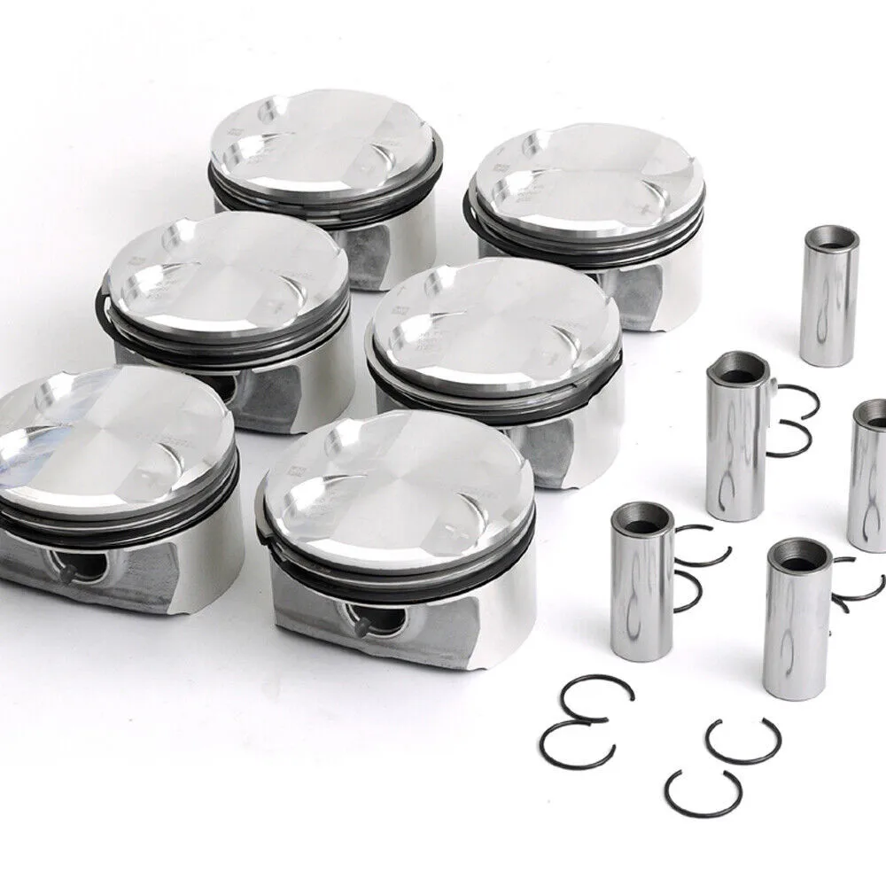 6pc 10.7:1 Pistons & Rings Set 11257558528 11 25 7 559 434 11 25 7 536 373 For BMW E90 E60 E83 128i 328i 528i X1 N52 3.0L L6 New