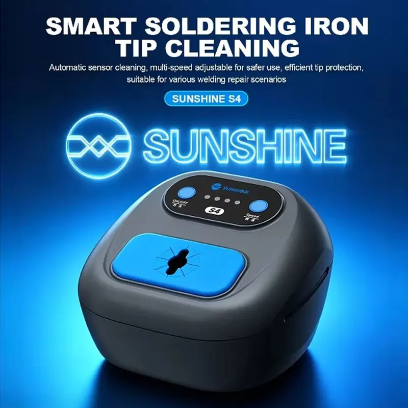 SUNSHINE S4 Intelligenter Lötkolben-Spitzenreiniger mit Doppel-Infrarotsensor und Automatischer Induktion für Handy-PCB-Reparatur und Lötstation-Reinigung