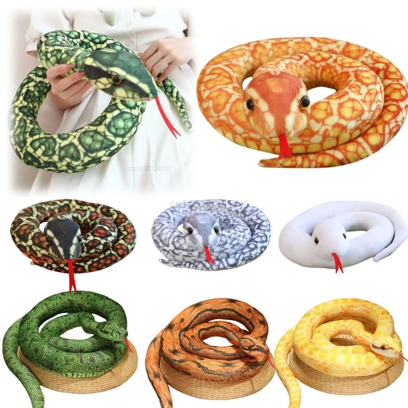 New Simulation Stuffed Snake 300cm Real Life Giant Boa Cobra Long Snake Toys Plush Doll Creative Home Decor Boys Birthday Gifts