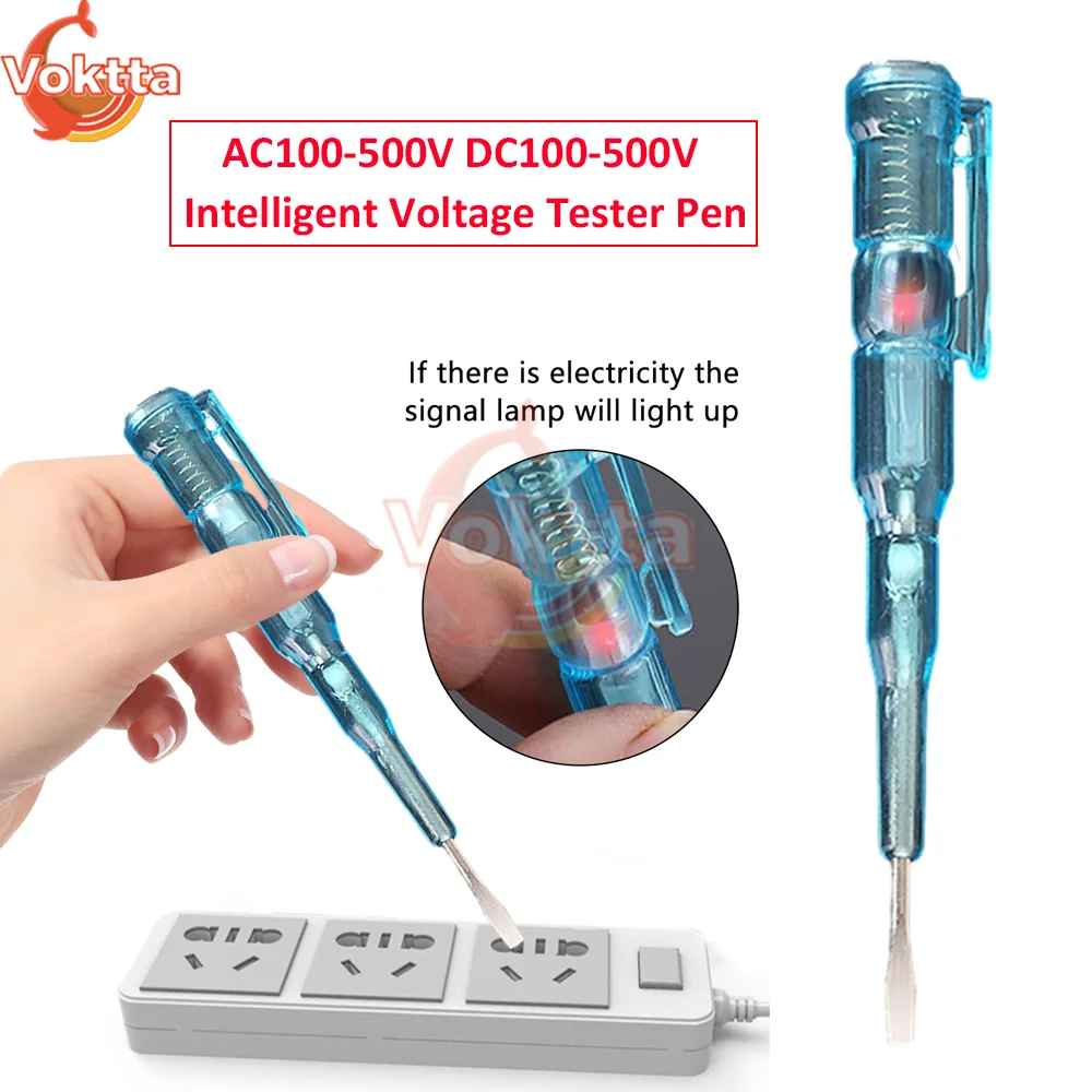 AC100-500V DC100-500V Intelligent Voltage Tester Pen Electric Screwdriver Induction Test Pencil Voltage Detector Circuit Tester