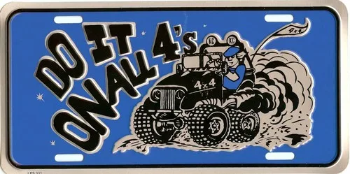 DO IT ON ALL 4'S METAL LICENSE PLATE AUTO TAG NUMBE 331 Aluminum