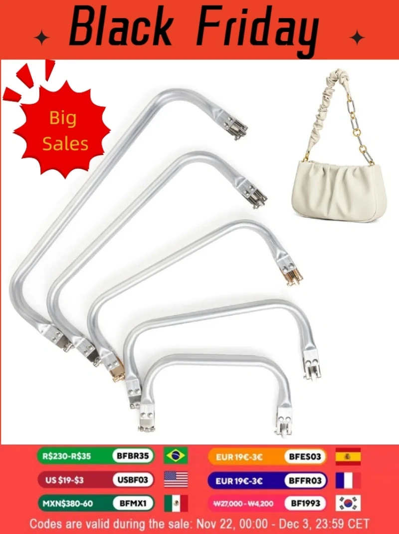 Metal Aluminum Tube Frame Bag Handle Accessories Clutch Bag Parts Bag Frame For Wallet Doctor Purse Frame Aluminum Pipe Clamp