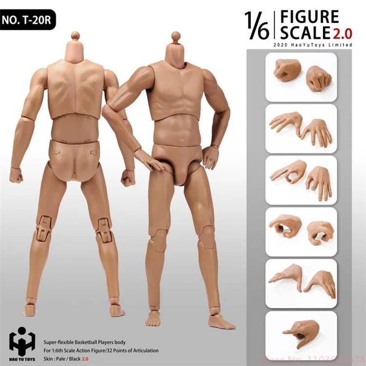 Haoyu 1/6 Scale Male Body 2.0 (T-20/T-21/T-01) - Zestaw figurek wojskowych z ulepszonym artykulacją Kolekcjonerski model żołnierza